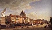 Eduard Gaertner Rear View of the Houses on the Schlossfreiheit oil painting